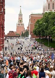 Festivities on Manezhnaya Square, dedicated to the Day of Russia.
