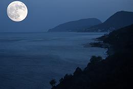 Full moon in Crimea. Genre photos.