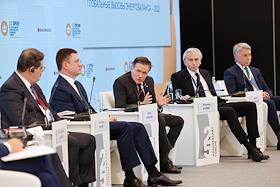 XXV St. Petersburg International Economic Forum (SPIEF) 2022 at the Expoforum Convention and Exhibition Center (CEC).