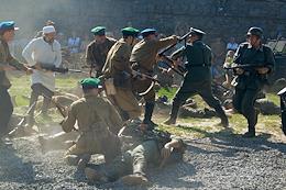 A commemorative event dedicated to the 81st anniversary of the start of the Great Patriotic War was held on the territory of the Donskoy Military History Museum. Participants during a historical reenactment recreating the battle for the Brest Fortress.