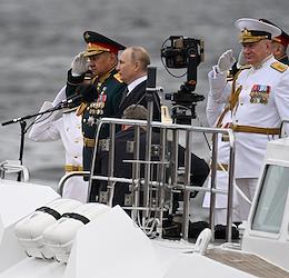 The main naval parade in honor of the Day of the Navy of Russia in St. Petersburg with the participation of Russian President Vladimir Putin.