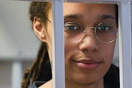 Court hearing in the case of American basketball player Brittney Griner, accused of drug smuggling in the Khimki city court.