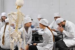 The educational process of the Faculty of Medicine at the Peoples' Friendship University of Russia (PFUR).