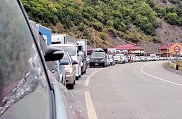 The situation at the border and customs checkpoint 'Verhniy Lars' - 'Kazbegi'.