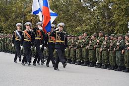 Seeing off the Crimeans and Sevastopol residents called up for military service on mobilization took place in Sevastopol. The servicemen will have to go through combat coordination, after which they will join the ranks of military units and subunits.